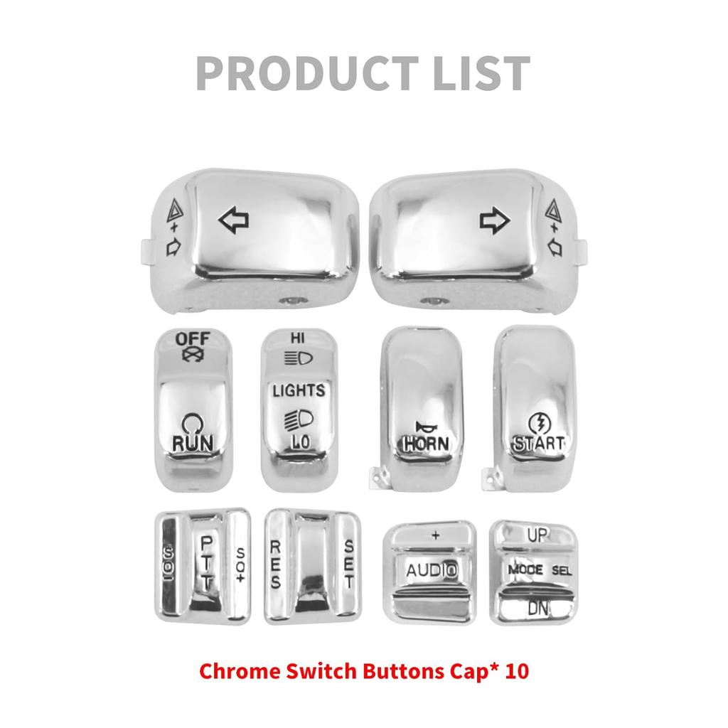 HDBUBALUS Motorcycle Hand Control Switch Housing Caps Compatible with Harley Electra Glide Road Glide Tri Glide 1996-2013