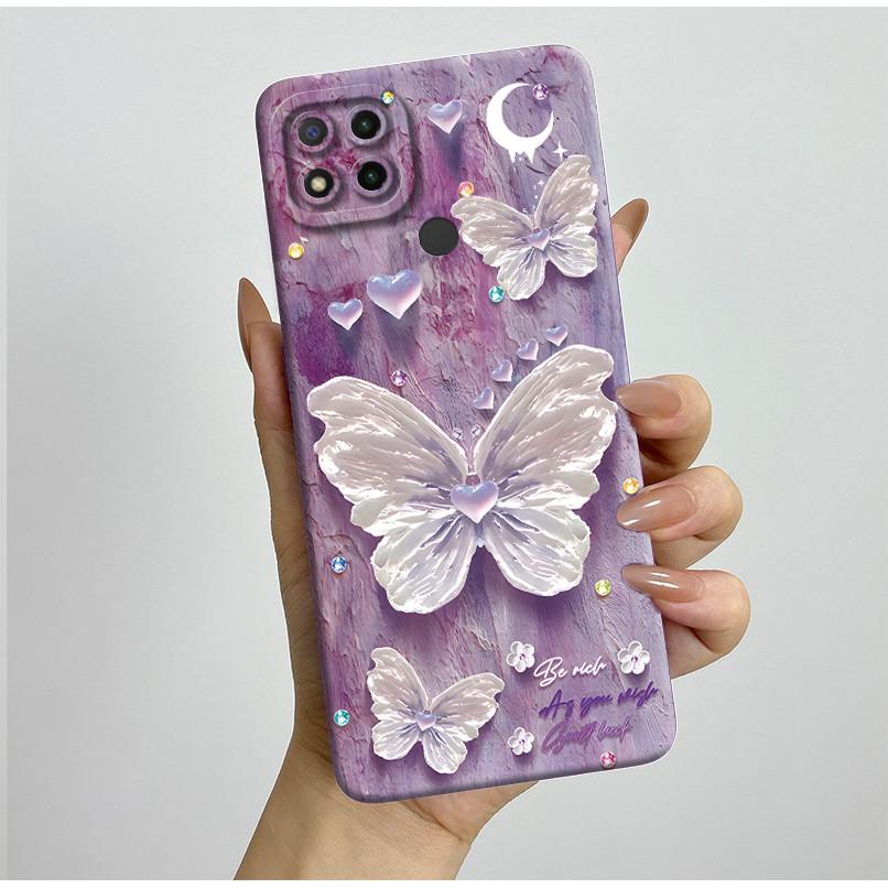 Phone Cases For Xiaomi Redmi 9C NFC 10A Fashion Butterfly Flowers Soft Silicone Back Cover For Redmi 9C Shockproof Coques Fundas