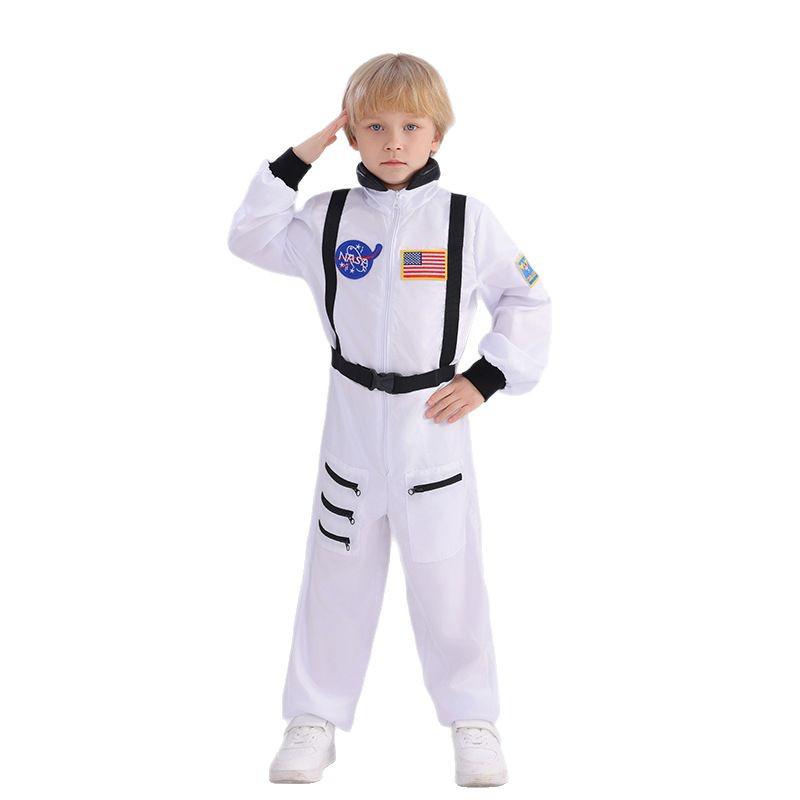 Kinder Halloween Astronauten-Raumanzug Kostüm - Weltraum-Thema Rollenspiel Outfit