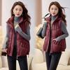 Womens Hooded Puffer Vest Lightweight Warm Cotton Blend Outerwear Casual Loose Fit Fall Winter