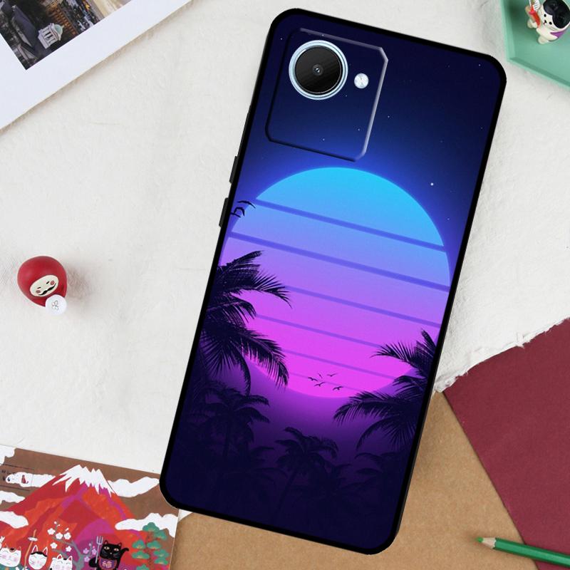 Synthwave 80er Retro Neon vaporwave Für Realme GT 7 Pro GT 6 5 6T 10 11 12 13 14 Pro Plus C61 C53 C51 C21Y C25S C75 C55 C67 Hülle