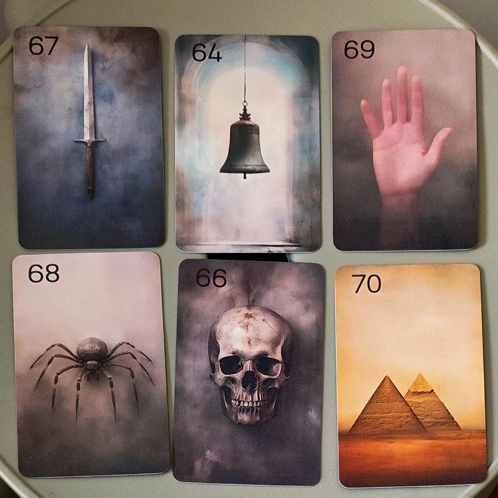 Carte Lenormand Silbernacht, 9*6cm 76 Pezzi Carte per Divinazione Stile Pittura a Olio Vintage Doppia Embossatura Dimensioni Portatili