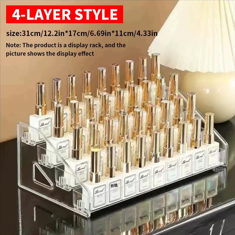 3/4/5/6/7 Layer Acrylic Nail Polish Display Rack Transparent Cosmetics Storage Rack Multi-layer Simple Mounting Rack Bracket