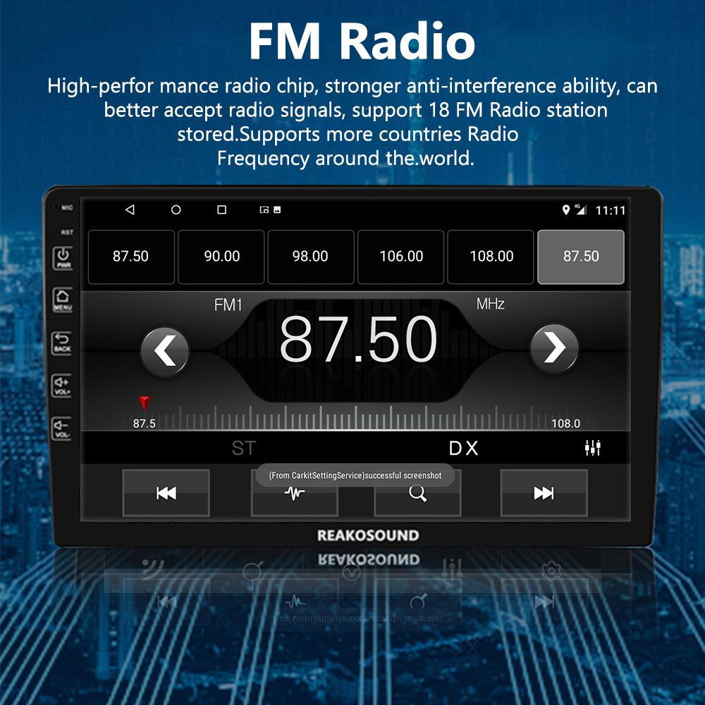 Reakosound 1 Din 9"/10.1" Inch Andriod Car Radio Multimedia Player Bluetooth GPS Navigation WIFI DSP FM Support Carplay