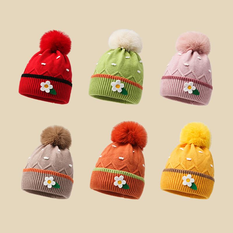 Fashion Autumn Custom Unisex Warm Kids Knitted Windproof Winter Children Beanie Hats