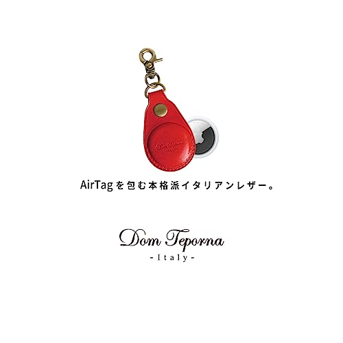 Dom Teporna AirTag Compatible Case, Genuine Italian Leather, Full Protection, Scratch and Abrasion Resistant, Loss Prevention, AirTag Compatible Cover