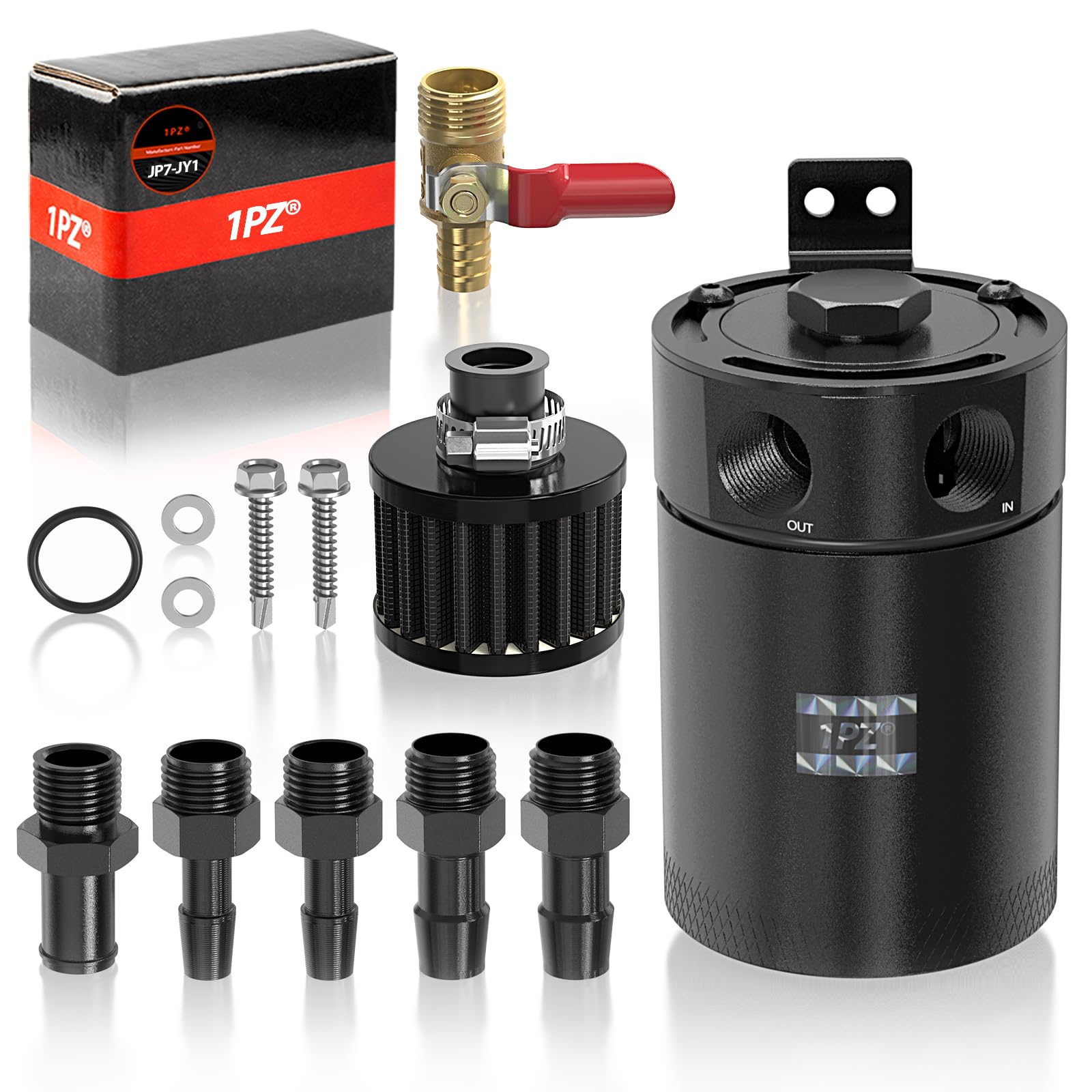 

1PZ JP7-JY1 Catch Tank, Cylindrical Type, Aluminum, With Baffle, Valve Included, External Diameter: