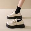 Fashion CRLAYDK Retro Women's Chunky Platform Penny Loafers Leather Fashion Slip On Office Work School Dress Comfort Ladies Shoes