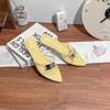 Summer new high-heeled slippers with pointed sandals women's fashion 2025 word with wedge sandals women's outer wear