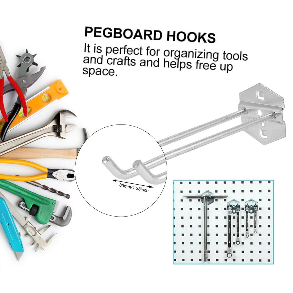 1/5Pcs 25/50/75/100/150/200mm Hole Board Hook Steel Oblique Hanger Wall Mount Steel Pegboard Hook for Shop Good Shelf