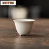 2pc/lot Plant Ash Three-legged Teacup Japanese Handmade Master Cup Zen Set of Cup Meditation Cup Chinese Tea Set Decoration 50ml