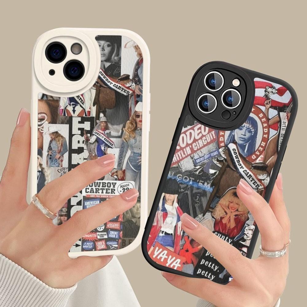 Singer b-Beyonce c-Cowboy Phone Case Hard Leather For iPhone 16 15 14 13 12 Mini 11 14 Pro Max Xs X Xr 7 8 Plus Fundas