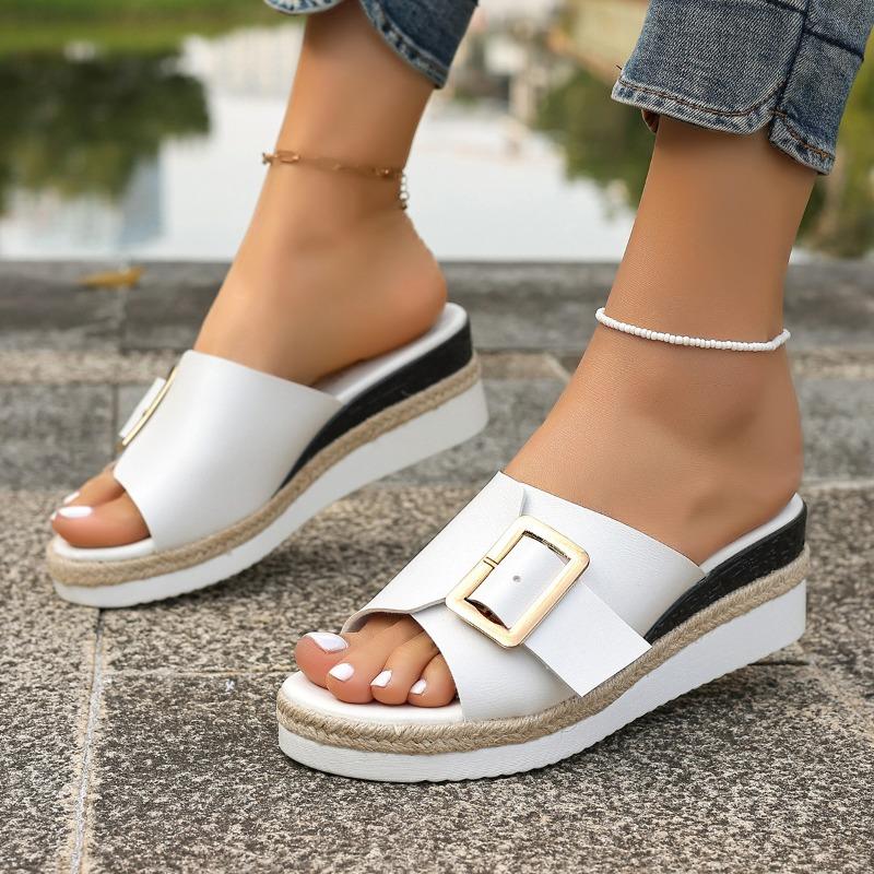 

Women’s Roman Wedge Platform Slide Sandals 43 белый