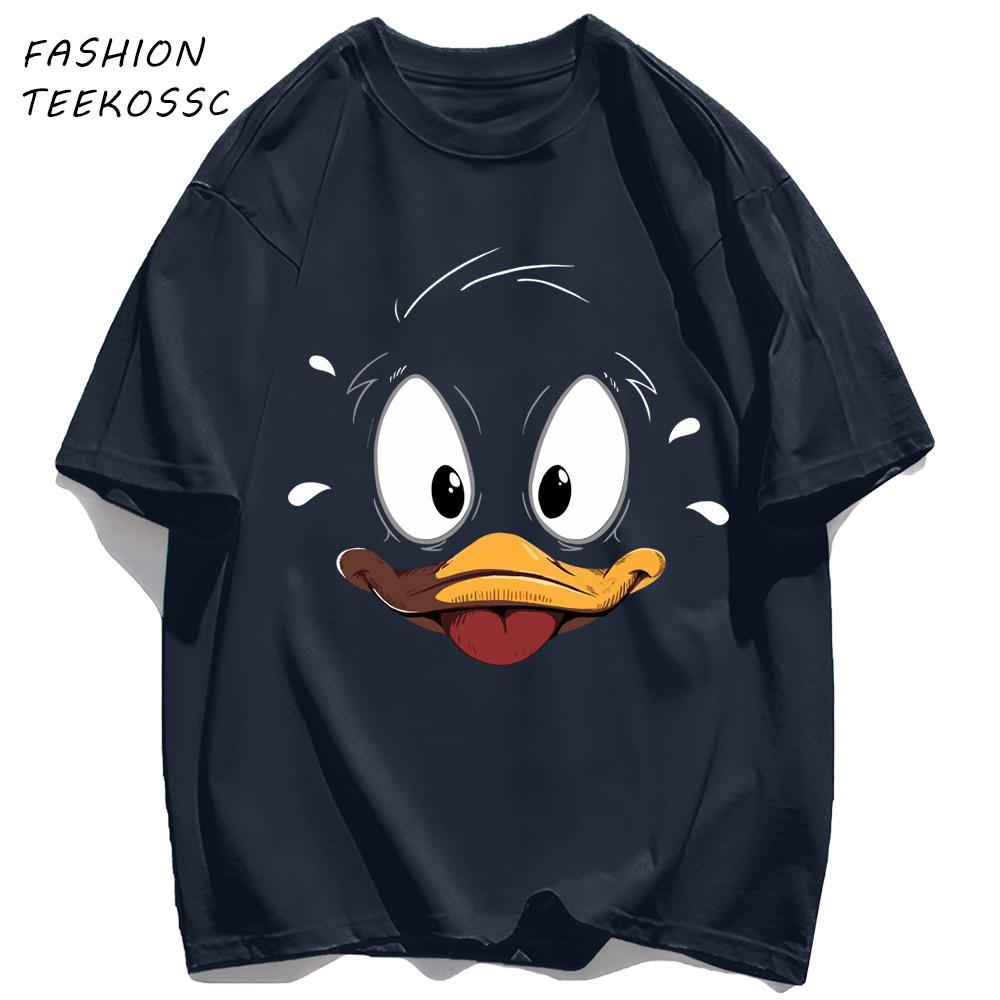 Cute Duck Is Very Nervous Print Men T Shirts Hip Hop ONeck TShirt Soft Cotton Male Sportswear Casual Comfortable Clothes