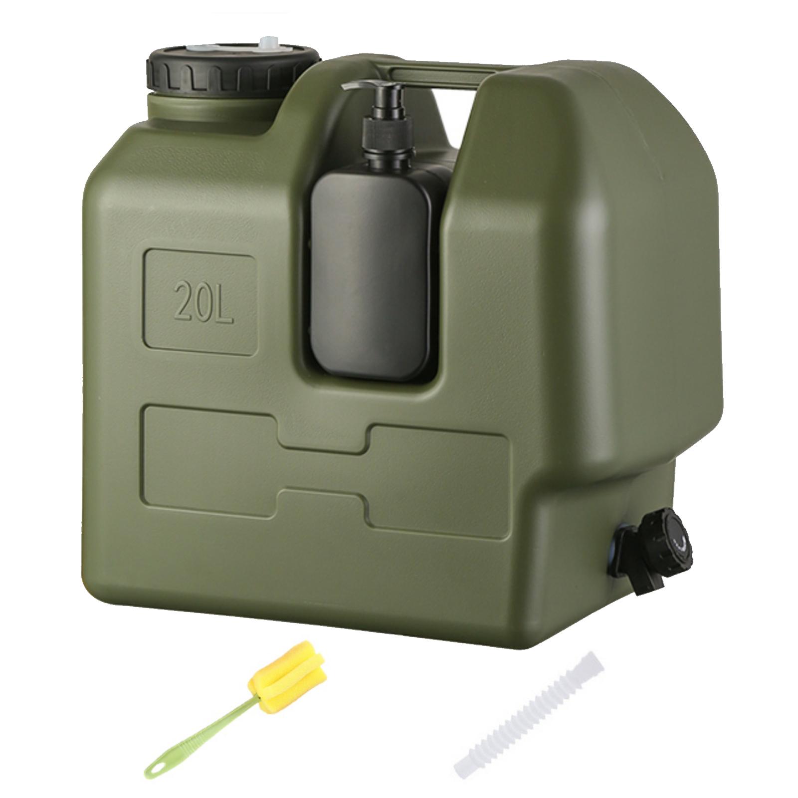 20L Portable Camping Water Jug With Spigot And Soap Dispenser Water Tank BPA Free Water Storage Tank For Outdoor Camping Car зелёный