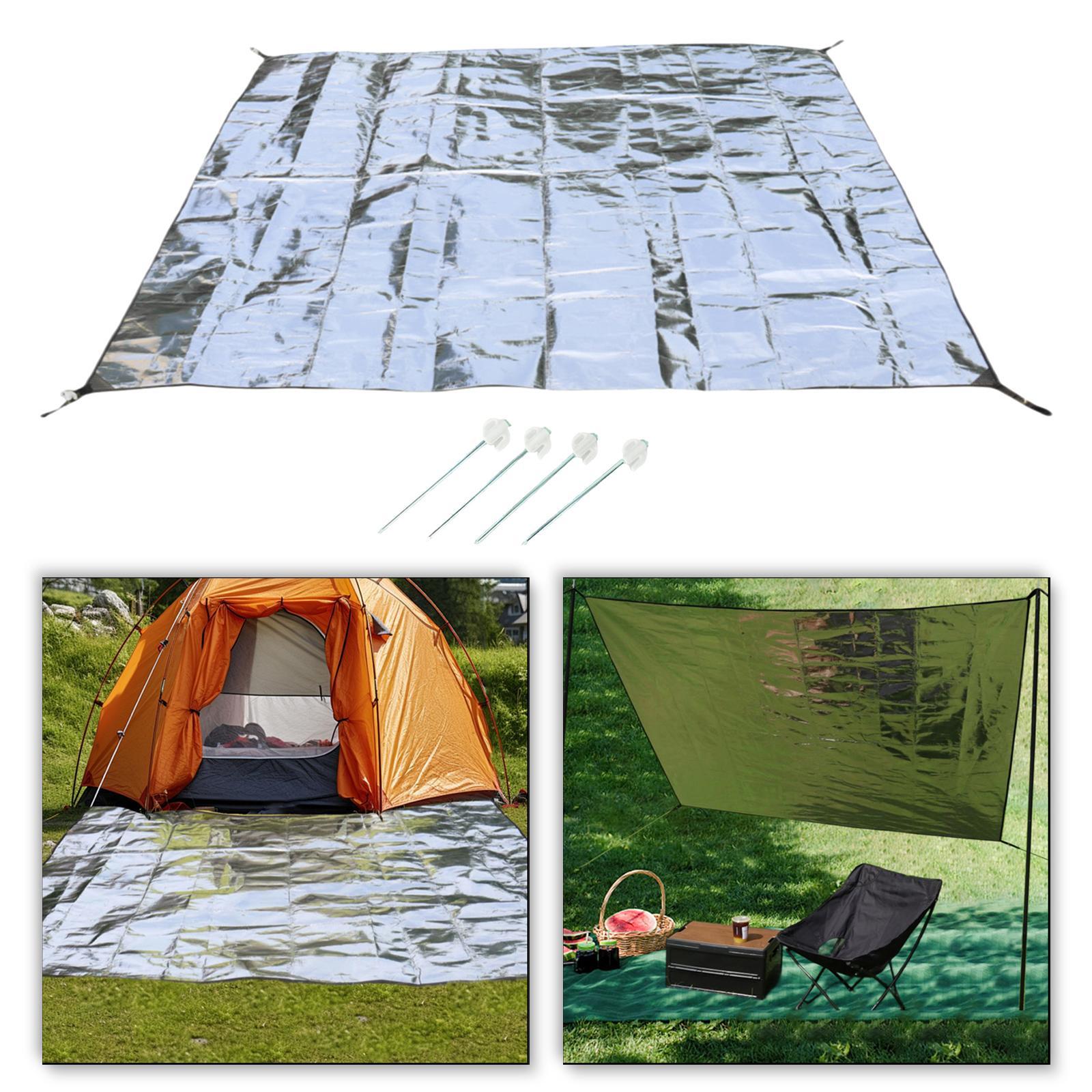 Outdoor Double Sided Aluminum Foil Pad Portable for Beach Tent Camping 75x200cm