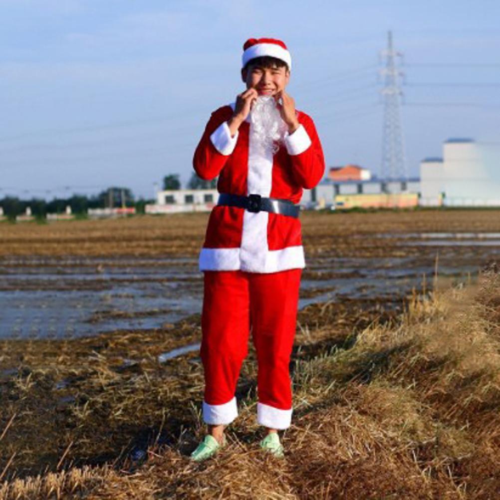 Unisex Santa Claus Costume Cosplay Santa Claus Clothes Performance Costume Set for Party and Christmas