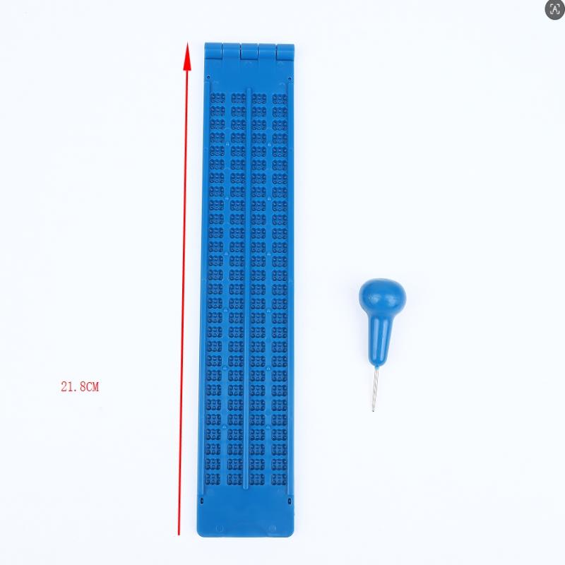Mini Size Braille Writing Plate Kit for Blind People Portable Braille Board with Stylus Paper for Outdoor Trip Use