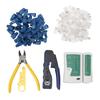 Netzwerkkabeltester RJ45 Crimpzange Crimpwerkzeug-Kit Abisolierwerkzeug mit 50 Stück Pass-Through