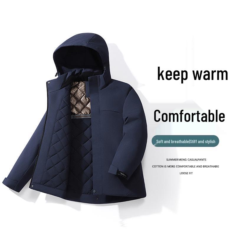 Di Yu Shen Long Winter Graphene Ski Jacket - Thickened, Warm, Rainproof, Casual Hooded Cotton Outerwear for Couples