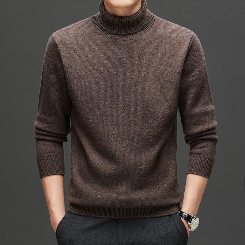 Men s Chunky Knit Wool Turtleneck Sweater, 500g Warm Casual Fashion for Autumn/Winter XXXL