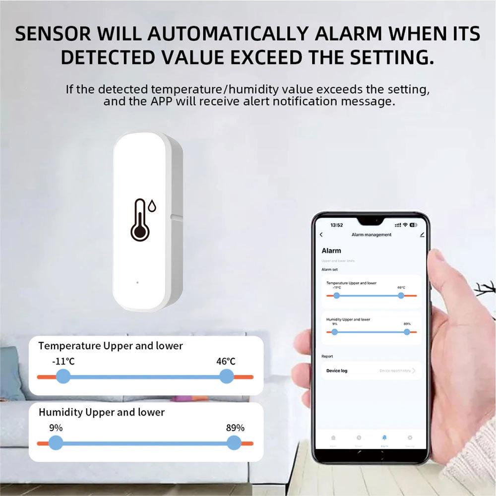 Tuya Smart Home WiFi Thermometer & Hygrometer - Wireless Mini Temperature & Humidity Sensor.