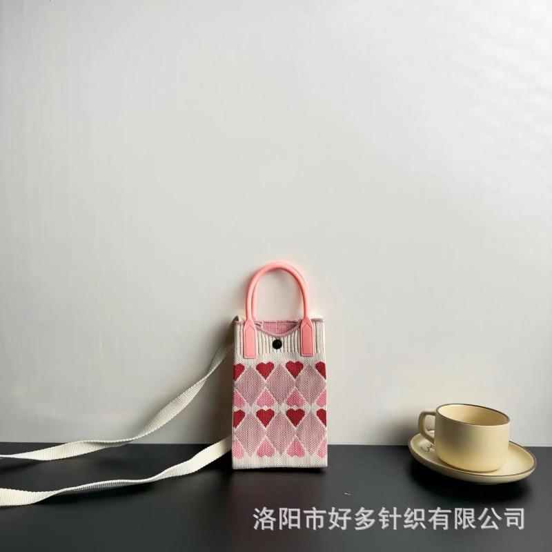 New Love Mobile Phone Bag High-end Knitted Bag Popular Cartoon Cute Portable Storage Messenger Bag