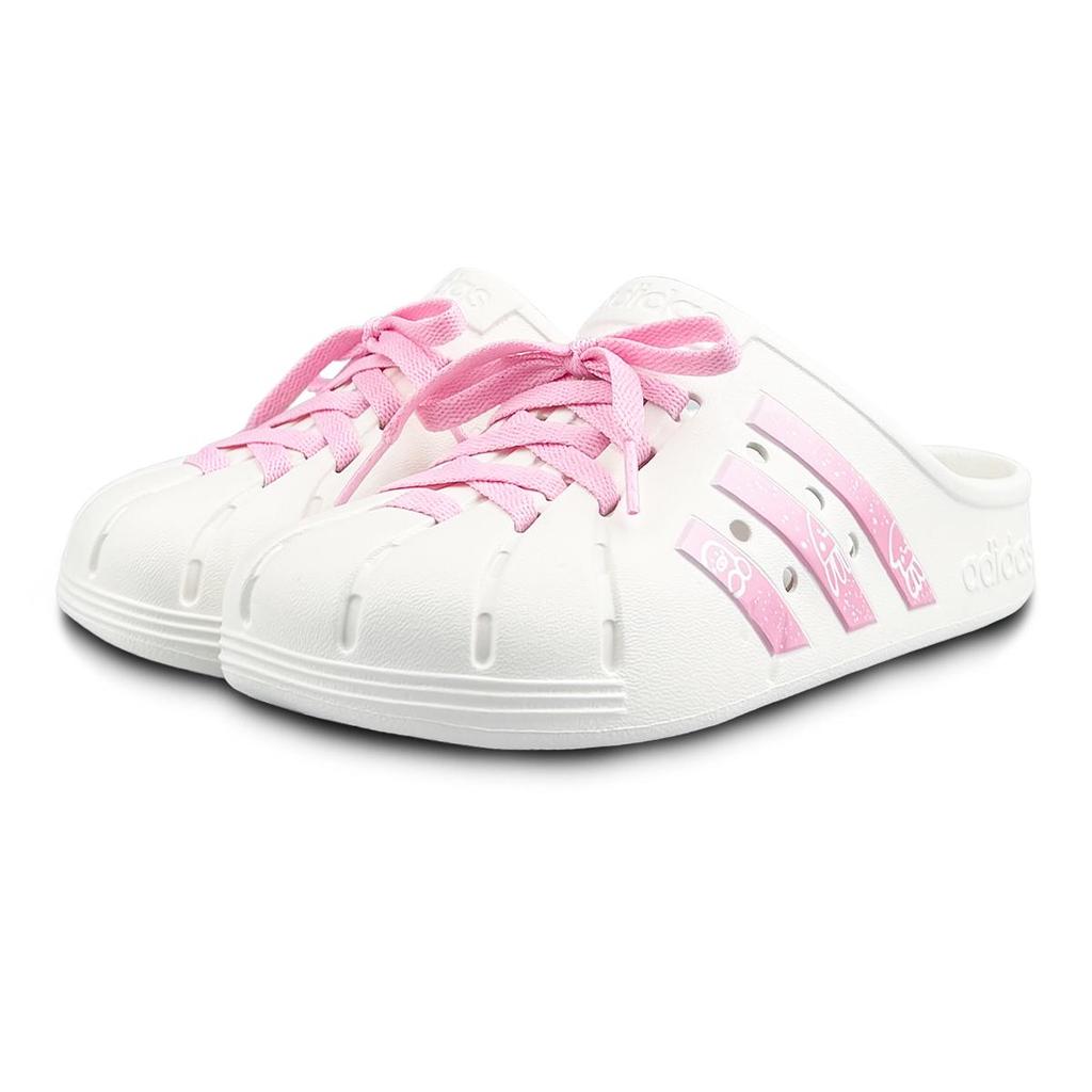 Adidas ADILETTE CLOGS Abrasion Resistant Closed Toe Slippers Unisex White Pink JH9849(Team1311-ad)