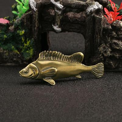 Messing Fisch Kupfer Skulptur Figur Tier Statue Tee Haustier Feng Shui Karpfen Kleines Sammlerstück
