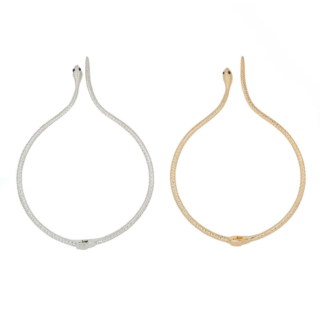 Fashion Serpentine Necklace for Women Unique Exaggerated Alloy Pendant Silver Chain Gift for Mother Sister Girlfriend