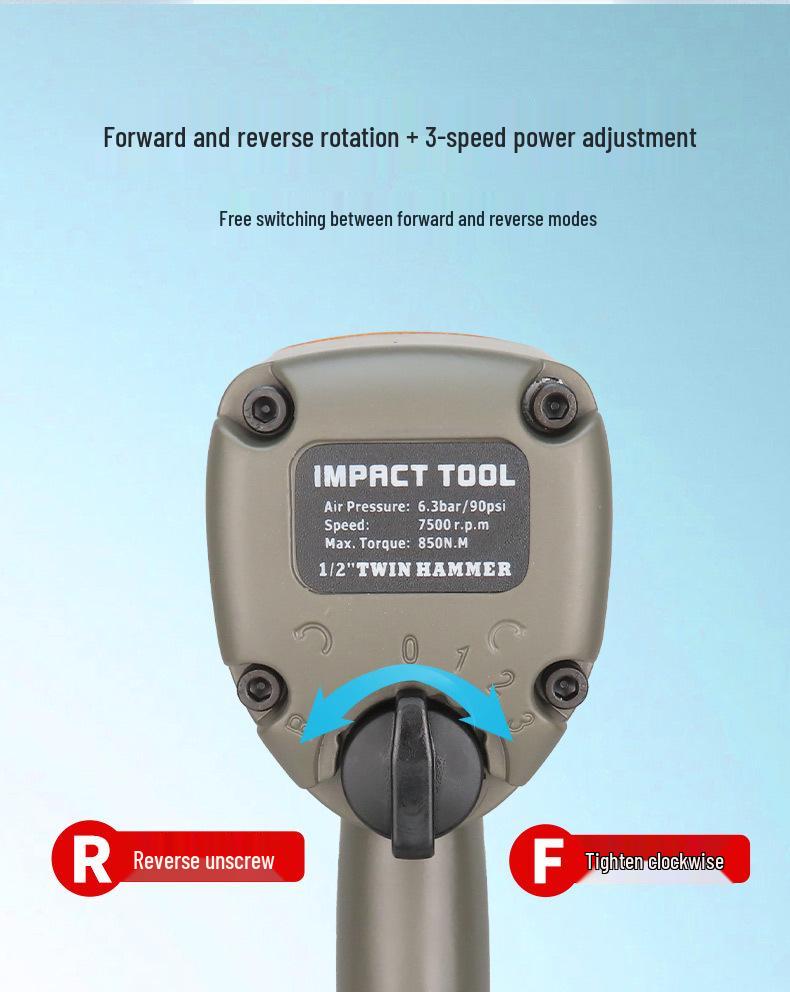 Gaobao 1/2" Industrial Pneumatic High Torque Air Wrench for Tire and Auto Repair