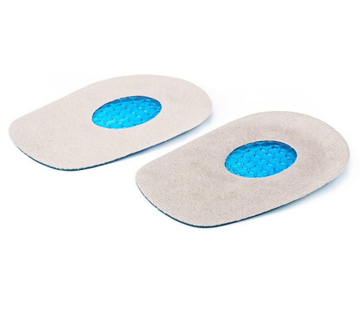 Tricolor Silicone Heel Pad: Sport Shock Absorption, Odor Resistant, Sweat Absorbent, U-Shaped Half Size Insole.
