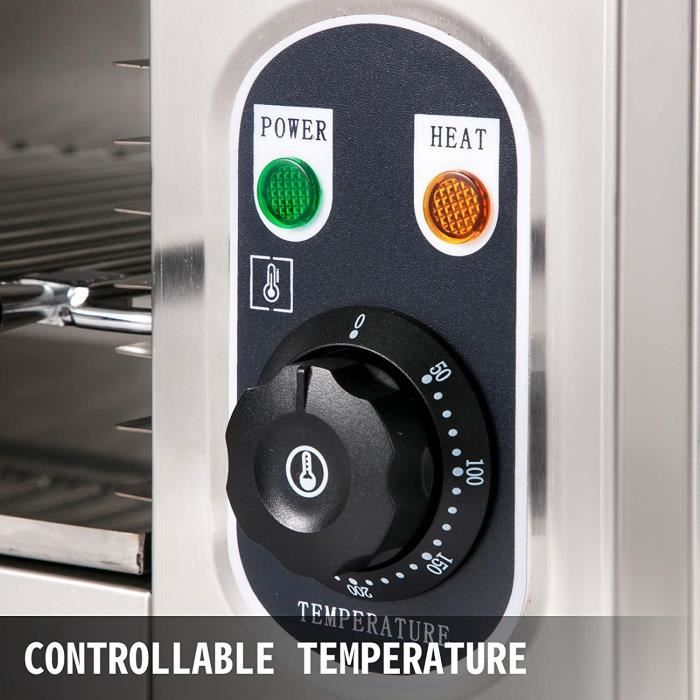 MACHINE A PAIN VEVOR 2000W Salamandre Electrique Professionnelle Toaster Hamburger Cuisine Grille Pain Toaster Pour Faire Fondre100