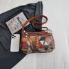 Middle-Aged Mother Bag Stitching Color Block Crossbody Bag Women Retro Multi-Compartment Large Capacity Shoulder Bag