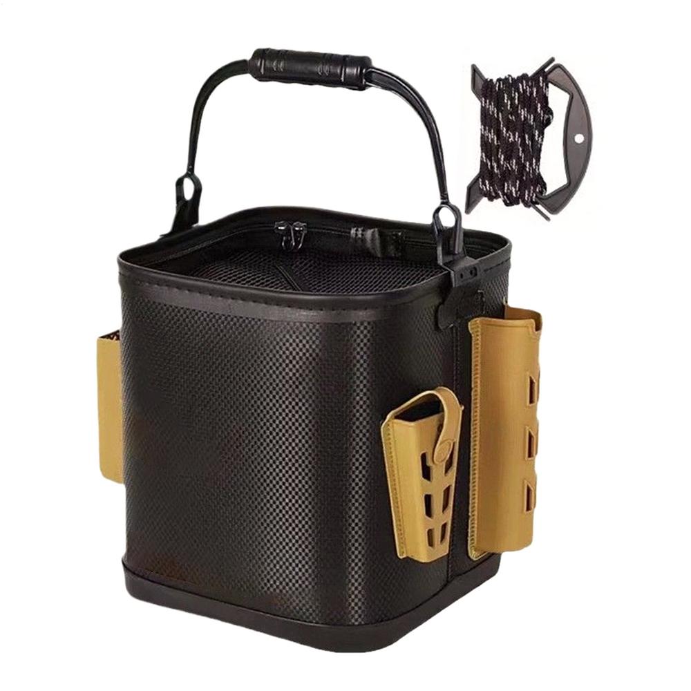 

Складаний рибальський відро з нековзким мотузкою для води, міцне ручне перенесення для риболовлі на відкритому повітрі, велика місткість, перенесення рибальських відер
