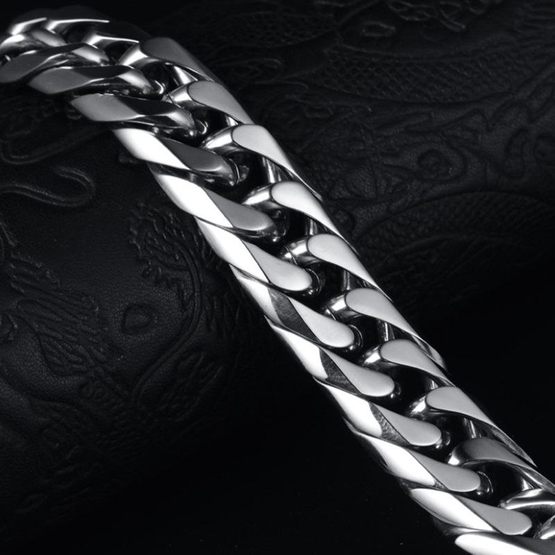 Colar Masculino de Aço Titânio Punk Corrente Cubana