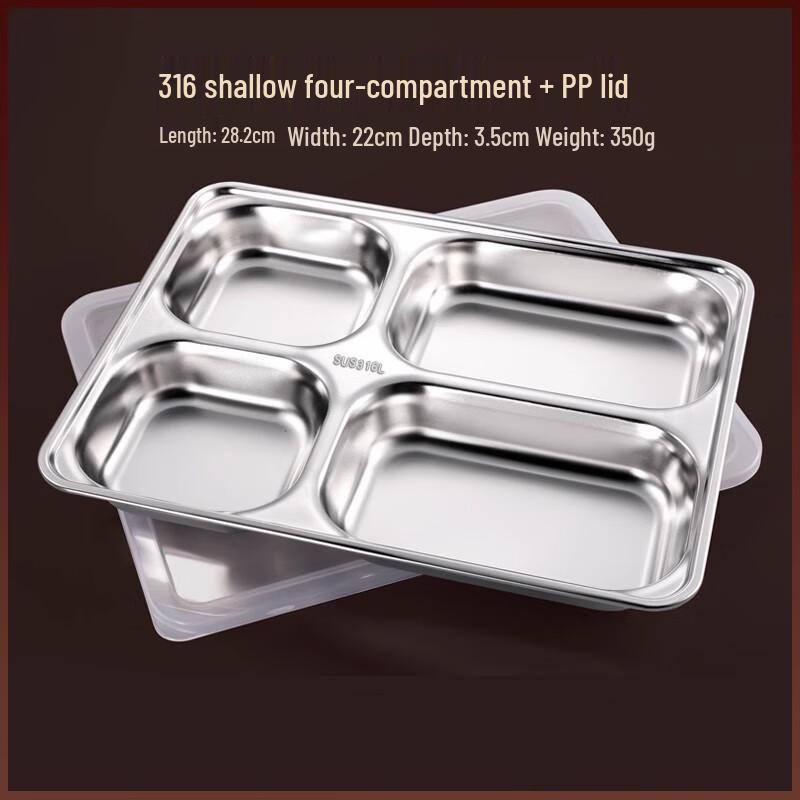 AVADEN Stainless Steel Divided Lunch Box Tray