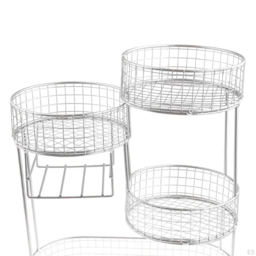 Countertop Fruit Basket Serving Stand Space Saving Party Wrought Iron Multi-Tier Vegetable Storage