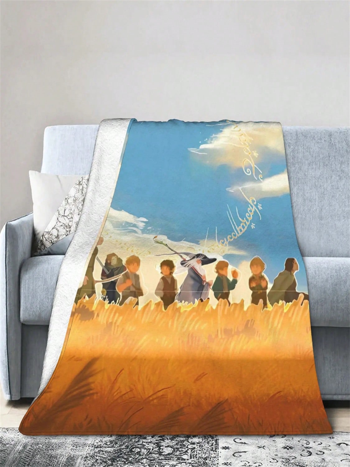 

L-Lord Of The R-Rings Warm Soft Blanket Students Plush Throw Blanket Fashion Living Room Flannel Bedspread Sofa Bed Cover 75X95CM