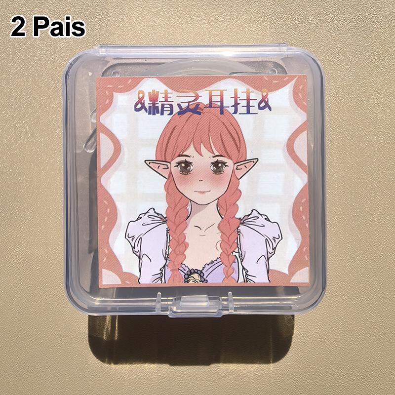 1/2 Pairs/Box Invisible Elf Ear Clips Painless Wearable Ear Support Transparent Ear Fixing Clamps Fantasy Costume Accessories