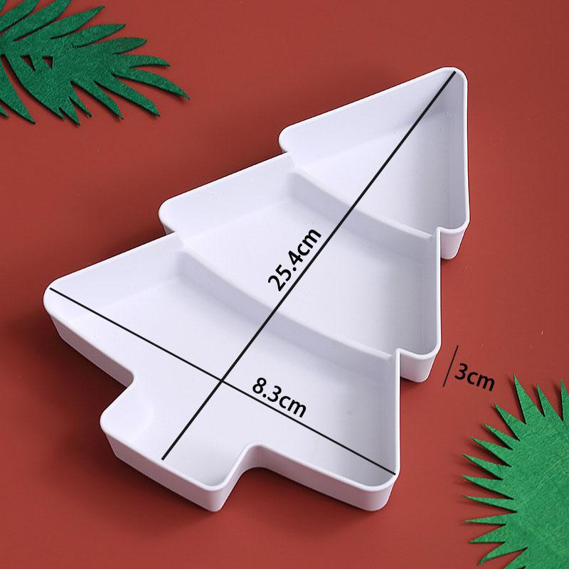 Creative Christmas Tree Shaped Tray Candy Snack Nuts and Dried Fruits Plastic Tray Bar Table Accessorie Dessert Plates Tableware