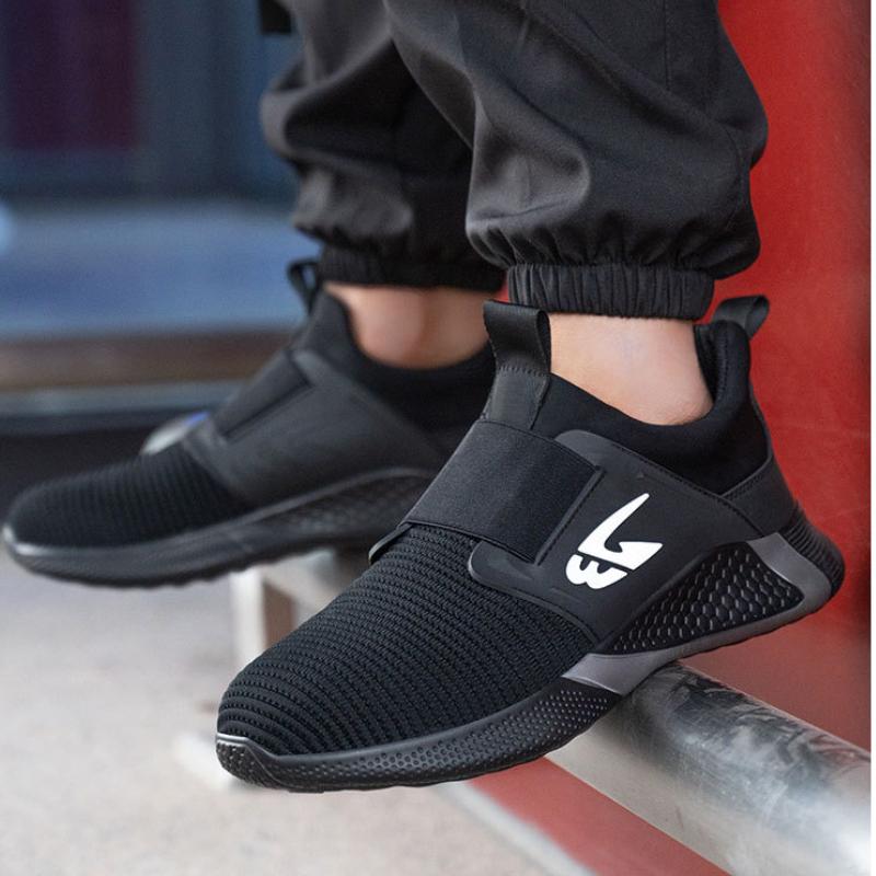 Fashion Men Protect Safety Work Shoes for Men Anti-Puncture Safety Shoes Steel Toe Construction Working Boots Breathable Safety Sneakers