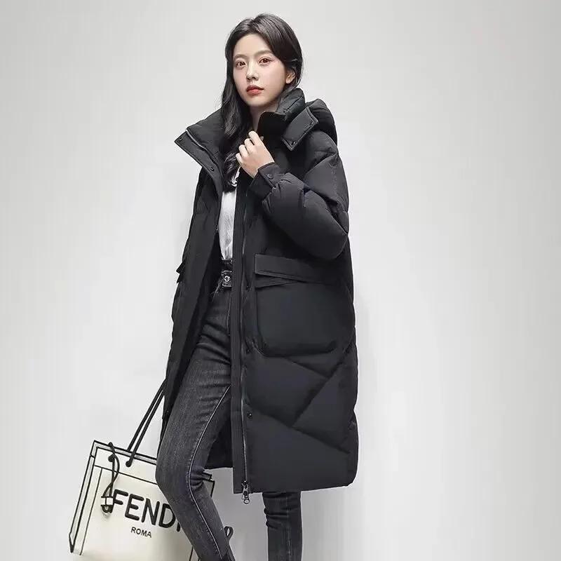Winter Women Parka Hooded Jackets Thicken Warm Cotton-padded Puffer Coats Casual Long Parkas Clothes Loose Outerwear