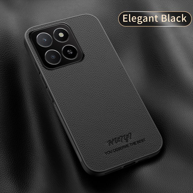 Huawei Honor X5b Plus için Deri Magsafe Kılıf Araç Manyetik Tutucu Kablosuz Şarj Silikon Sert Telefon Kapağı HonorX5bPlus Kılıf