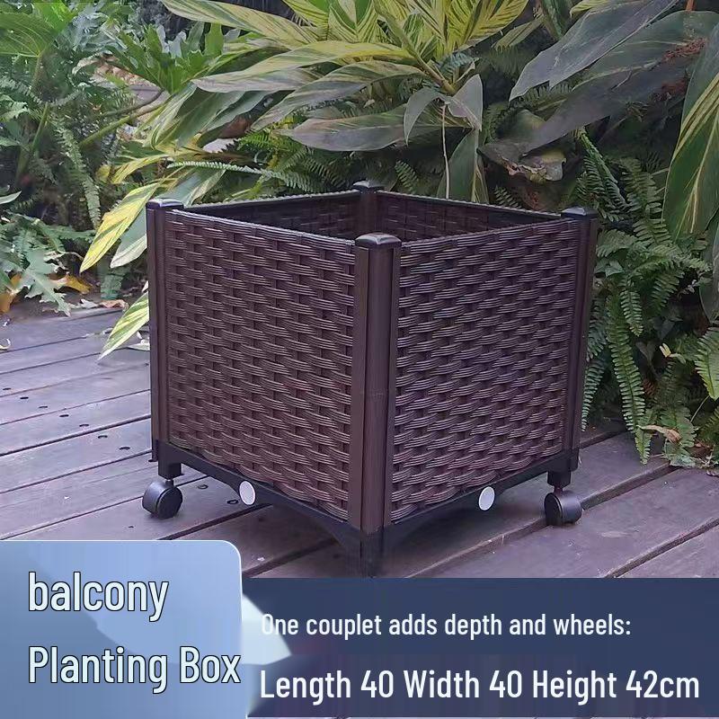 Extra Large Yellow-Edged Rooftop & Balcony Vegetable Planter Box