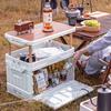 Outdoor Camping Storage Box With Raised Top, Large Capacity Picnic Folding Storage Box, Car Backup Organizer