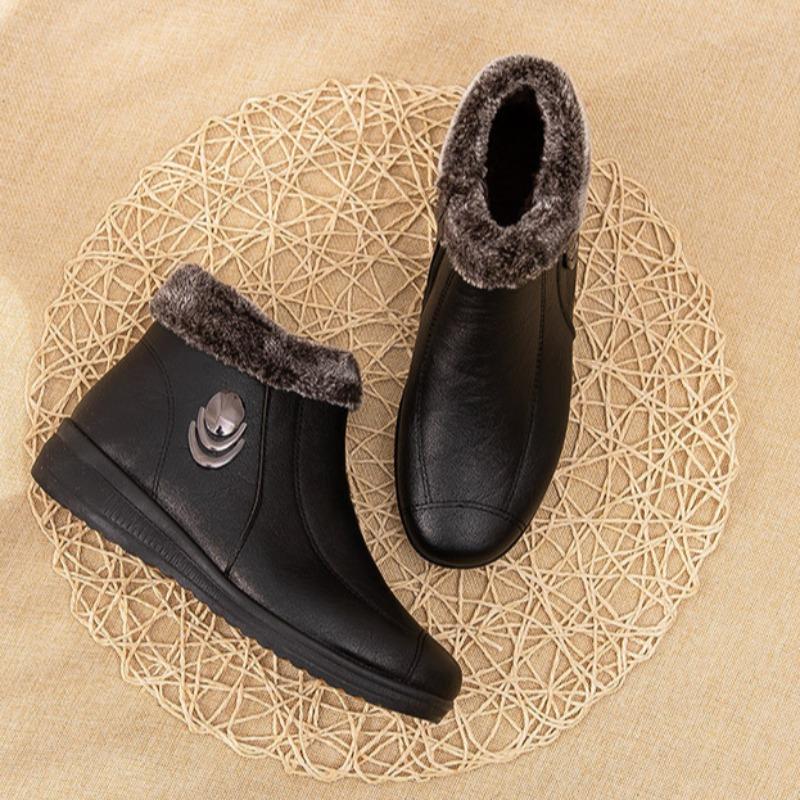 Mode Winter Warme Damenstiefel Dicke Plüsch Stiefeletten Frau Reißverschluss Bequem Outdoor Schneestiefel Mode Baumwollschuhe Botas De Mujer