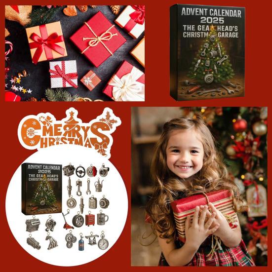 Gearhead Advent Calendar 2025 24-Day Christmas Countdown Box with Acrylic Miniature Car Parts Tools Automotive Holiday Gifts for Car Enthusiasts