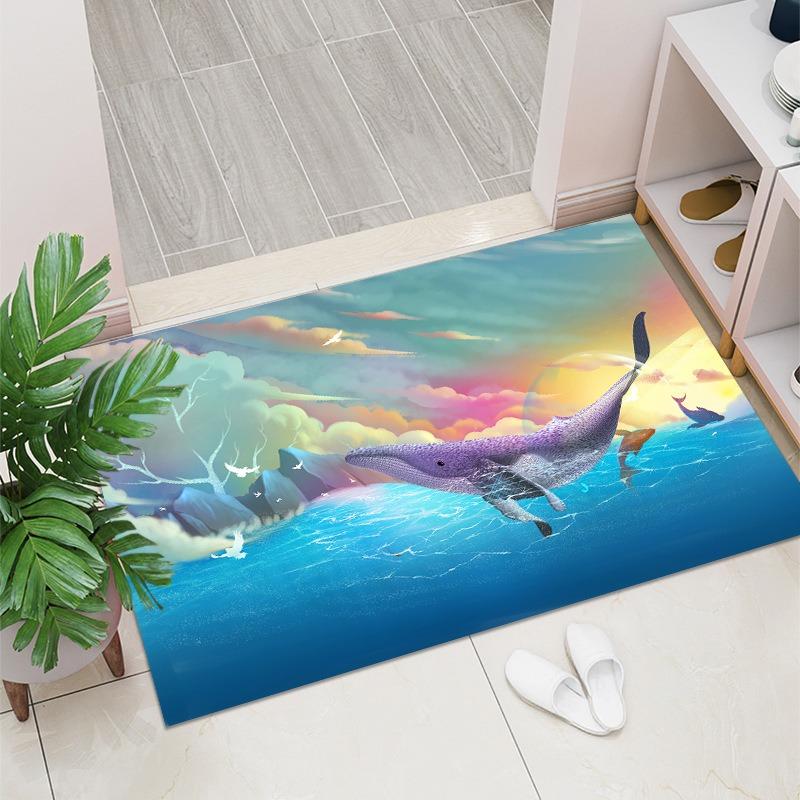 Bohemian Nordic Carpet Crystal Velvet Retro Entrance Doors Entrance Mat Non Slip Mat Rectangular Bedside Non Slip Mat