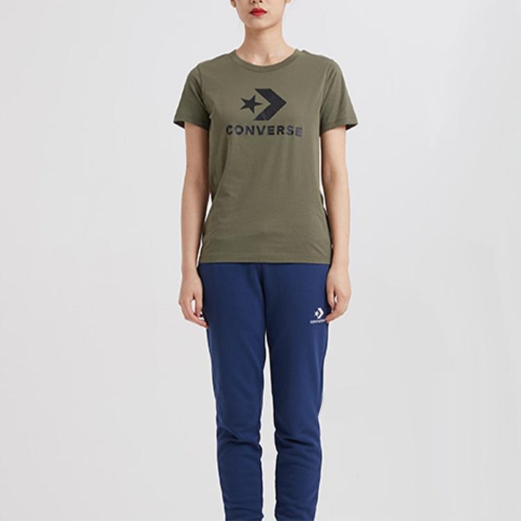 (WMNS) Converse Classic Logo Printing Short Sleeve Grass Green Women's 10009152-A13